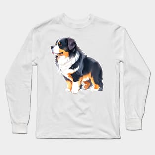 Bernese mountain dog with black, white, and brown fur Long Sleeve T-Shirt